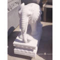 Estatua elefante de mármol blanco